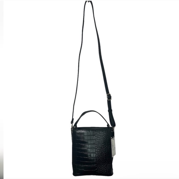 AOTNA Elena Black Faux Croc Bucket Bag - Picture 5 of 5